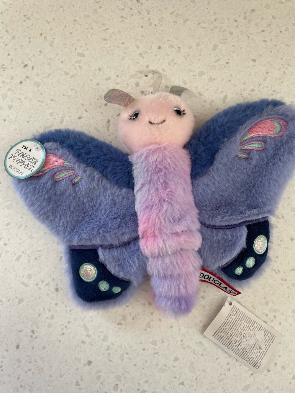 Douglas Skyla Berry Butterfly Finger Puppet Plush Small Stuffed Toy Pastel NWT